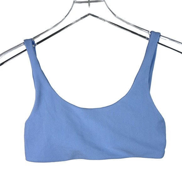 Jade Swim Other - JADE SWIM Rounded Edges Ribbed Bikini Top Scoop Neck Sky Blue Small Unpadded